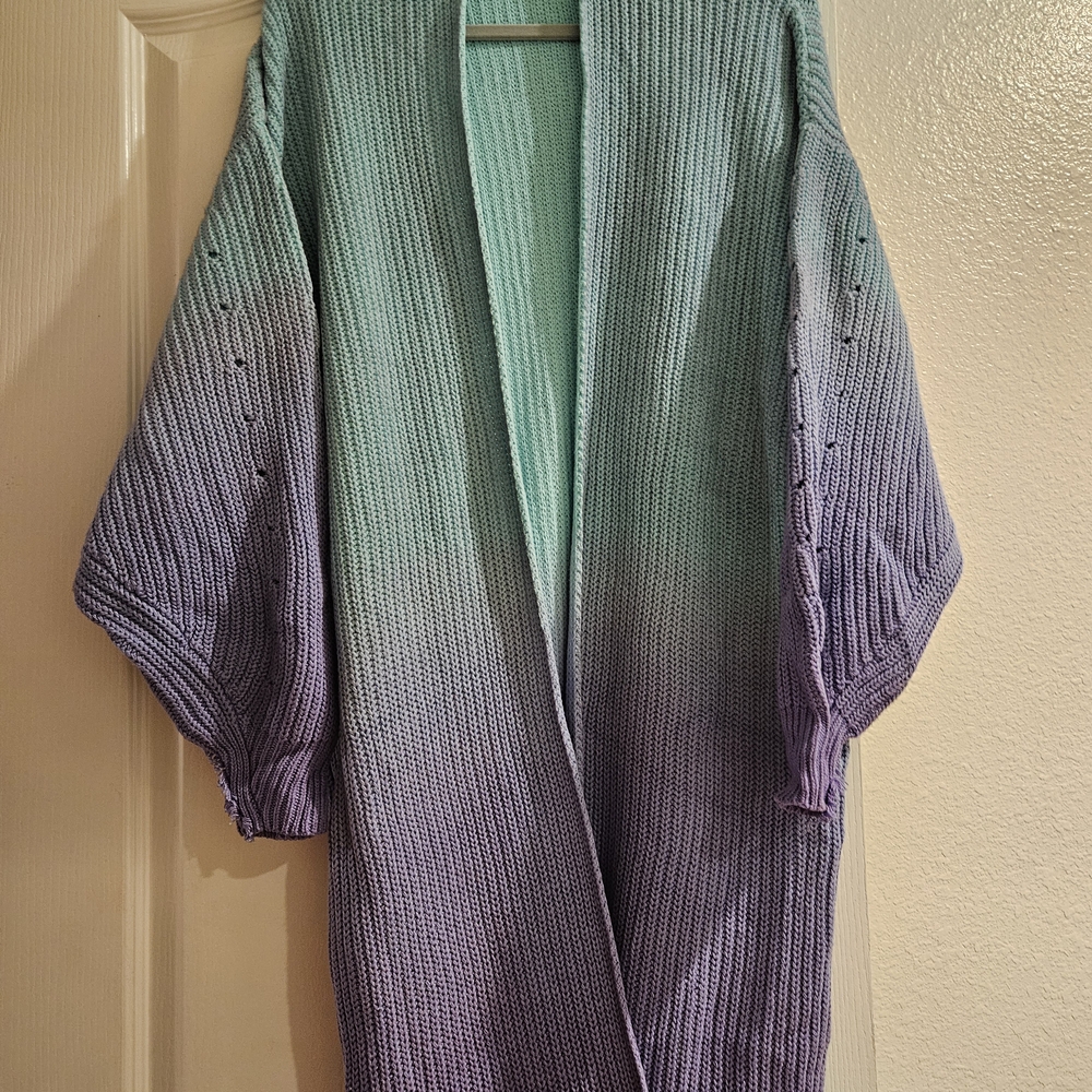 Free People Mint and Lavender Cardigan